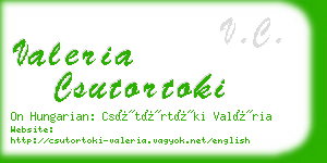 valeria csutortoki business card